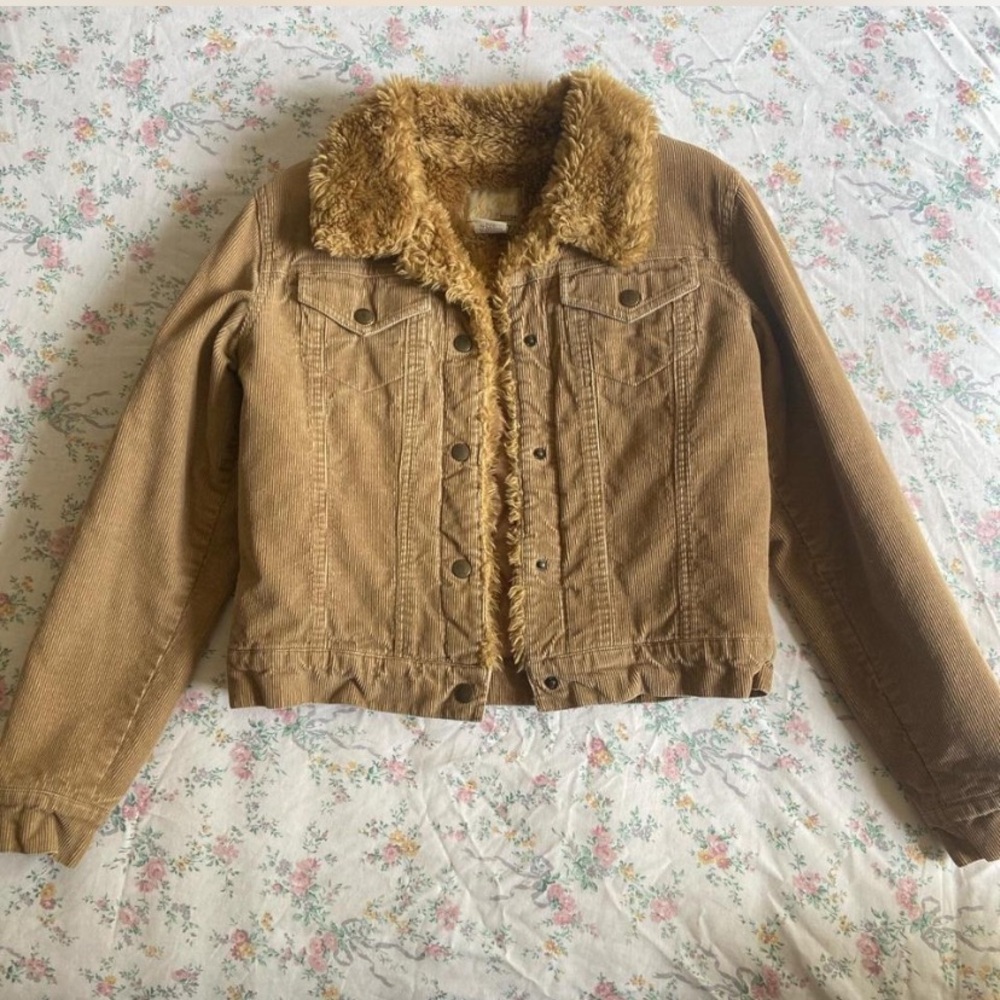 TRES BIEN fur corduroy coat jacket